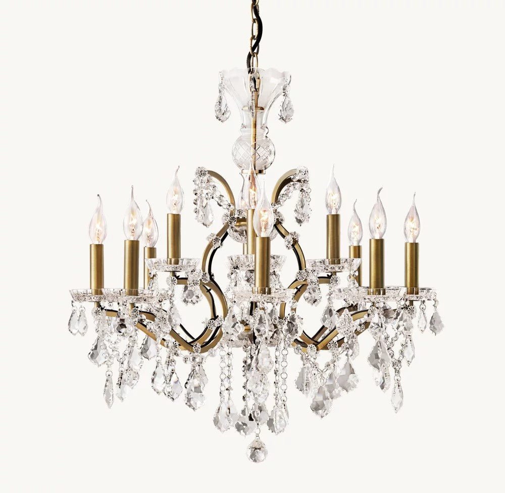 Rococo Revival Crystal Round Chandelier 28" - Cyran Lamps