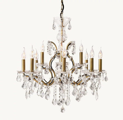 Rococo Revival Crystal Round Chandelier 28" - Cyran Lamps