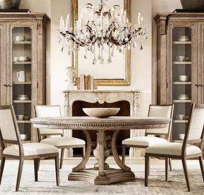 Rococo Revival Crystal Round Chandelier 33" - Cyran Lamps