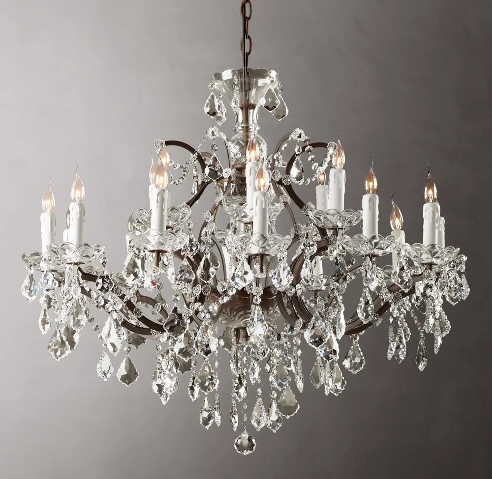 Rococo Revival Crystal Round Chandelier 33" - Cyran Lamps