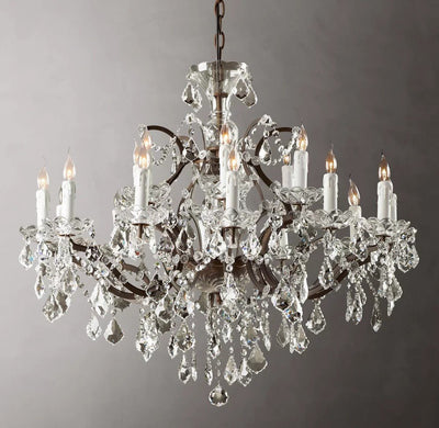 Rococo Revival Crystal Round Chandelier 33" - Cyran Lamps