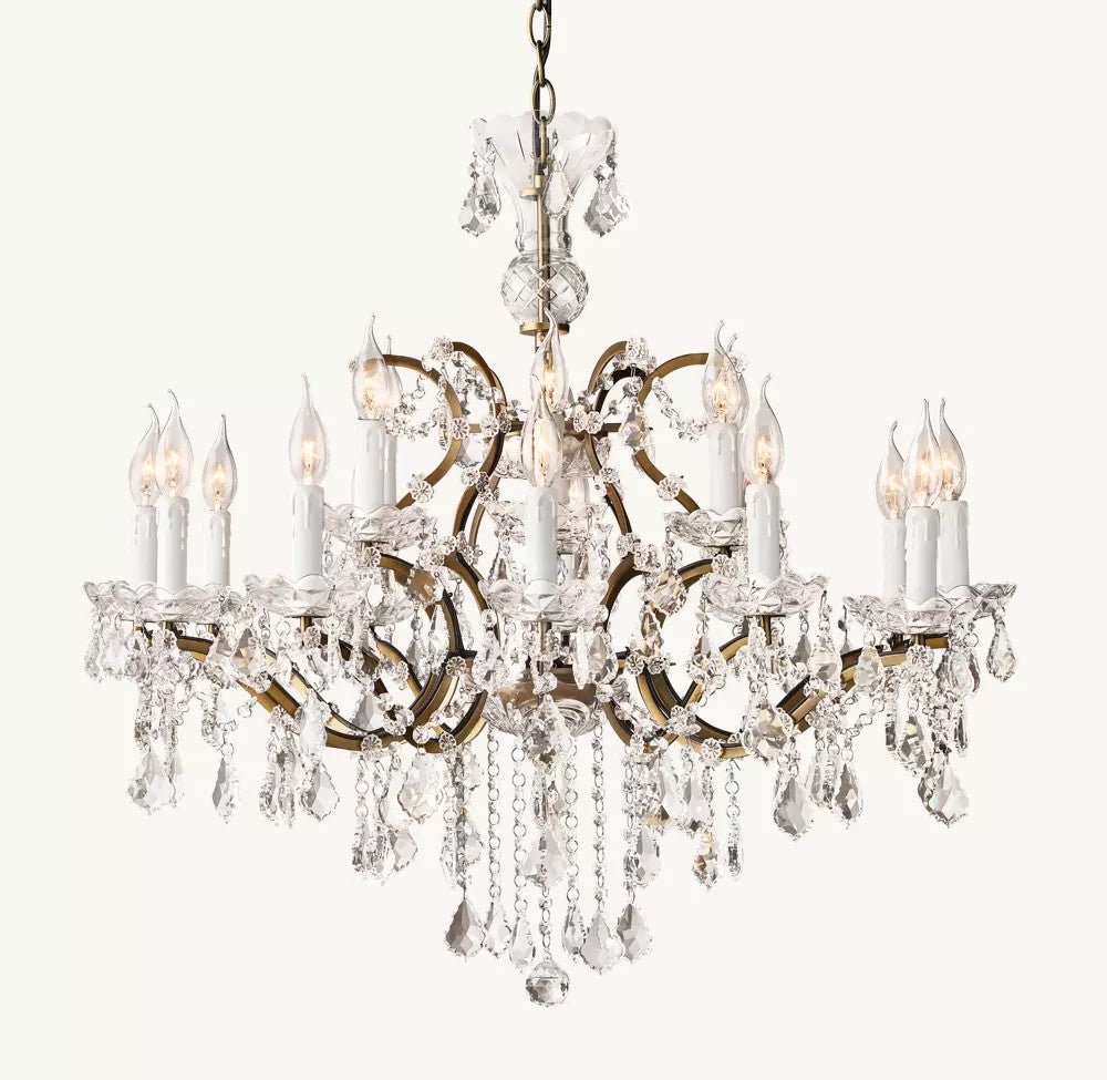 Rococo Revival Crystal Round Chandelier 33" - Cyran Lamps