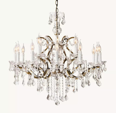 Rococo Revival Crystal Round Chandelier 33" - Cyran Lamps
