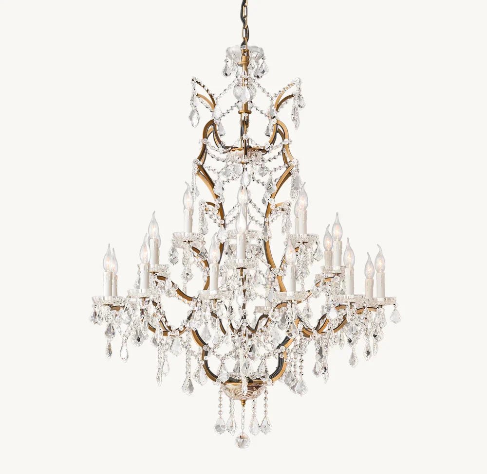 Rococo Revival Crystal Round Chandelier 40" - Cyran Lamps