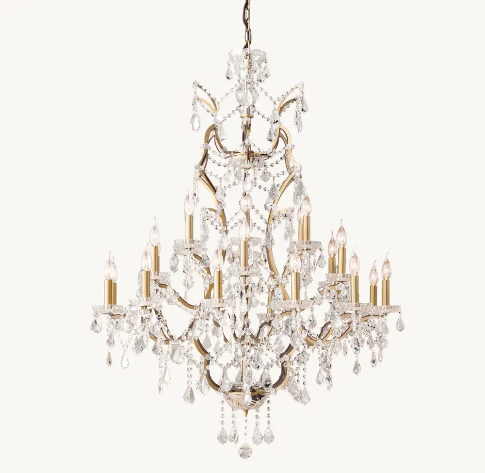 Rococo Revival Crystal Round Chandelier 40" - Cyran Lamps