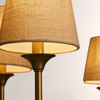 Saige 6 - Light Curved Arm Chandelier with Linen Shades - Cyran Lamps