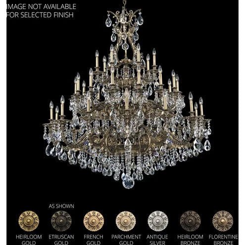 Saphie 35 Light Chandelier Florentine Bronze Heritage Crystal - Cyran Lamps