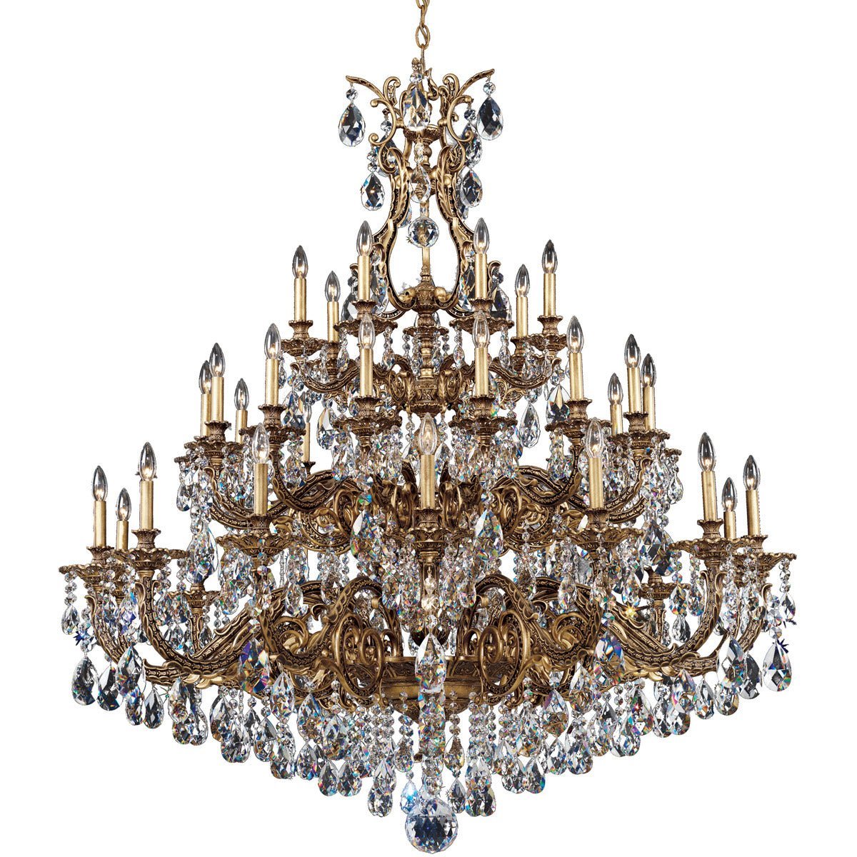 Saphie 35 Light Chandelier Heirloom Bronze 55in Diameter - Cyran Lamps