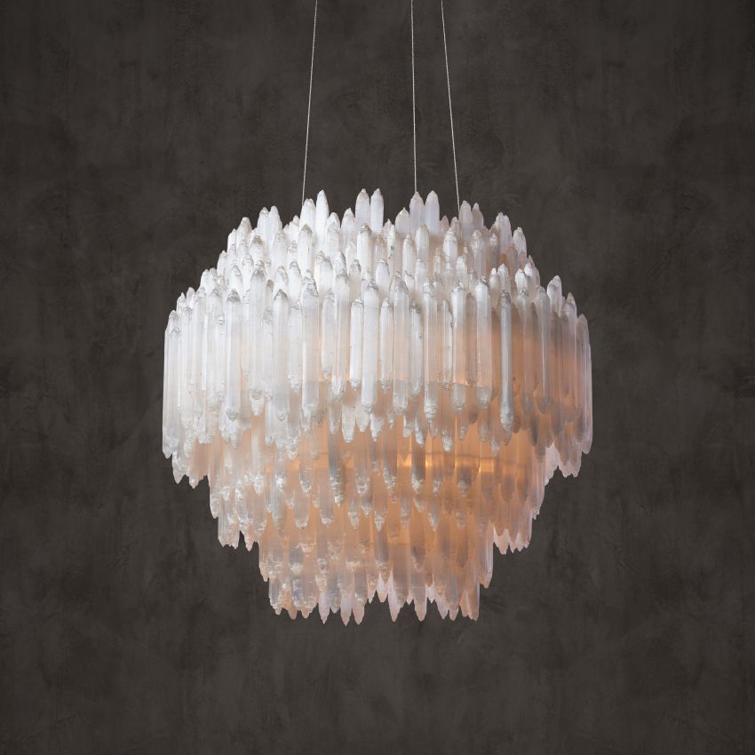 Selenite Round Chandelier - Cyran Lamps