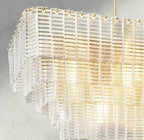 Siraue Clear Glass Rectangular Chandelier 59" - Cyran Lamps