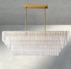 Siraue Clear Glass Rectangular Chandelier 59" - Cyran Lamps