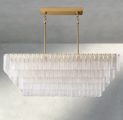 Siraue Clear Glass Rectangular Chandelier 59" - Cyran Lamps