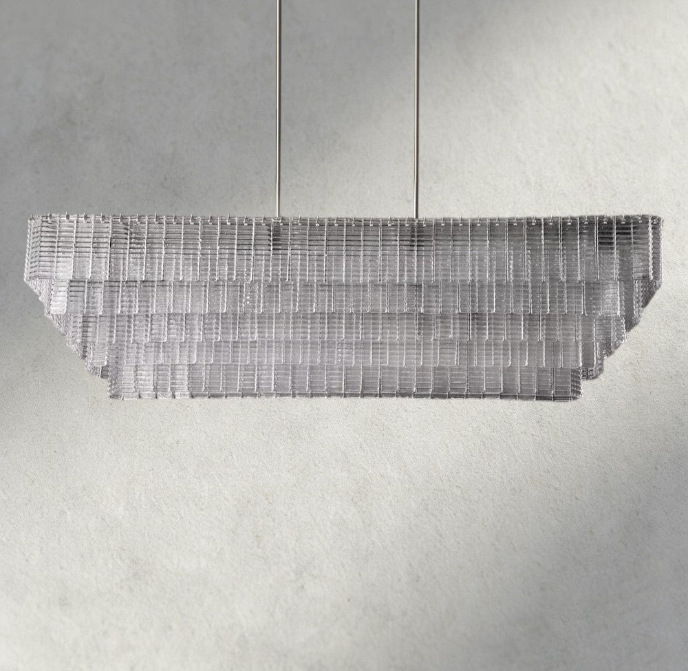 Siraue Clear Glass Rectangular Chandelier 59" - Cyran Lamps