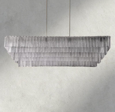 Siraue Clear Glass Rectangular Chandelier 59" - Cyran Lamps