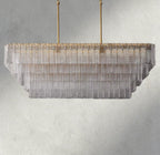 Siraue Clear Glass Rectangular Chandelier 59" - Cyran Lamps