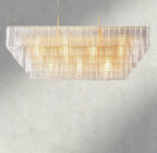 Siraue Clear Glass Rectangular Chandelier 59" - Cyran Lamps