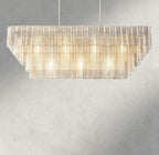 Siraue Clear Glass Rectangular Chandelier 59" - Cyran Lamps
