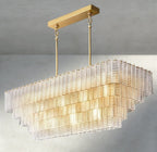 Siraue Clear Glass Rectangular Chandelier 59" - Cyran Lamps