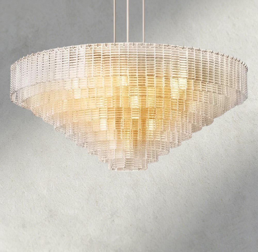 Siraue Clear Glass Round Chandelier 41", 52", 65" - Cyran Lamps