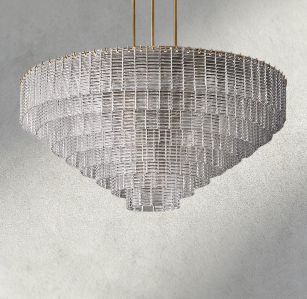 Siraue Clear Glass Round Chandelier 41", 52", 65" - Cyran Lamps