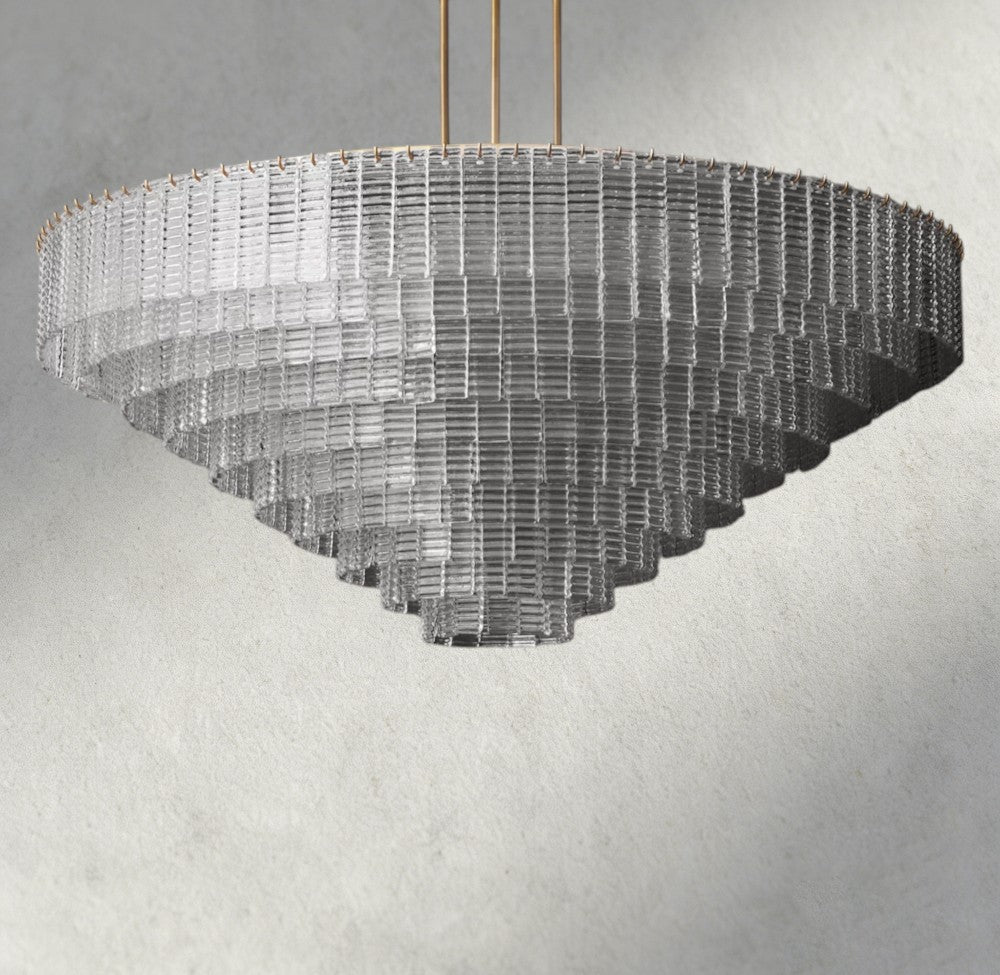 Siraue Clear Glass Round Chandelier 41", 52", 65" - Cyran Lamps