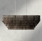 Siraue Smoke Glass Rectangular Chandelier 59", 77" - Cyran Lamps