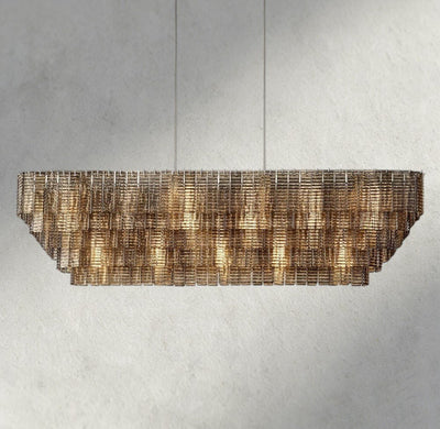 Siraue Smoke Glass Rectangular Chandelier 59", 77" - Cyran Lamps