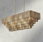 Siraue Smoke Glass Rectangular Chandelier 59", 77" - Cyran Lamps