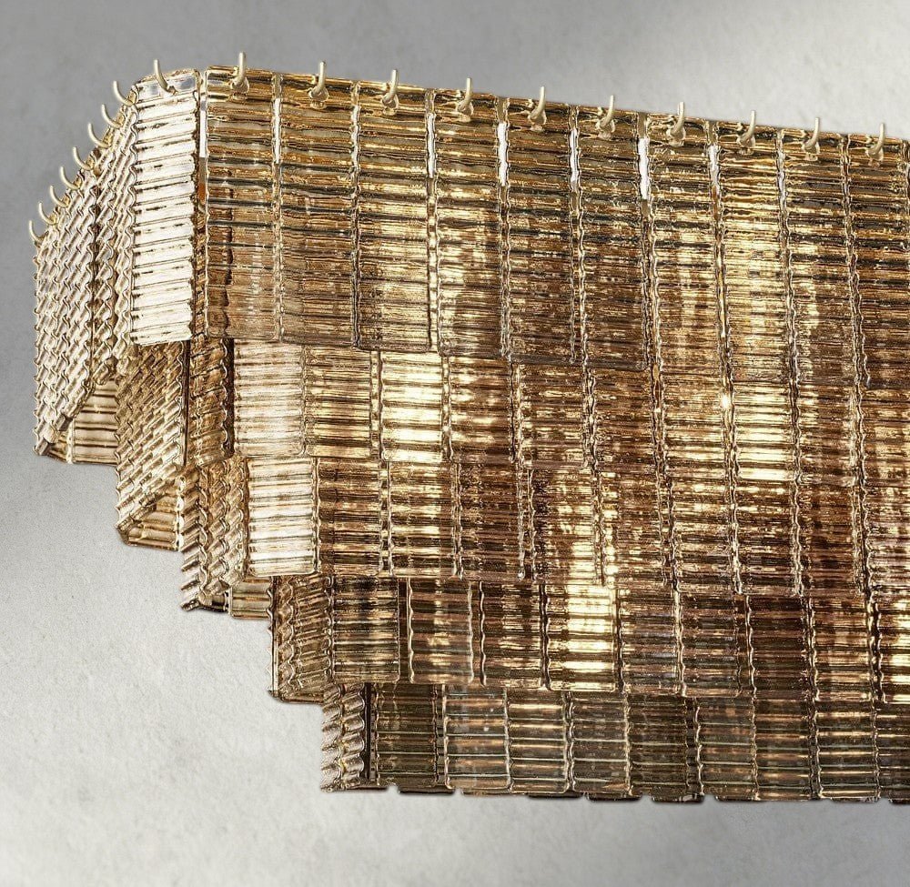 Siraue Smoke Glass Rectangular Chandelier 59", 77" - Cyran Lamps