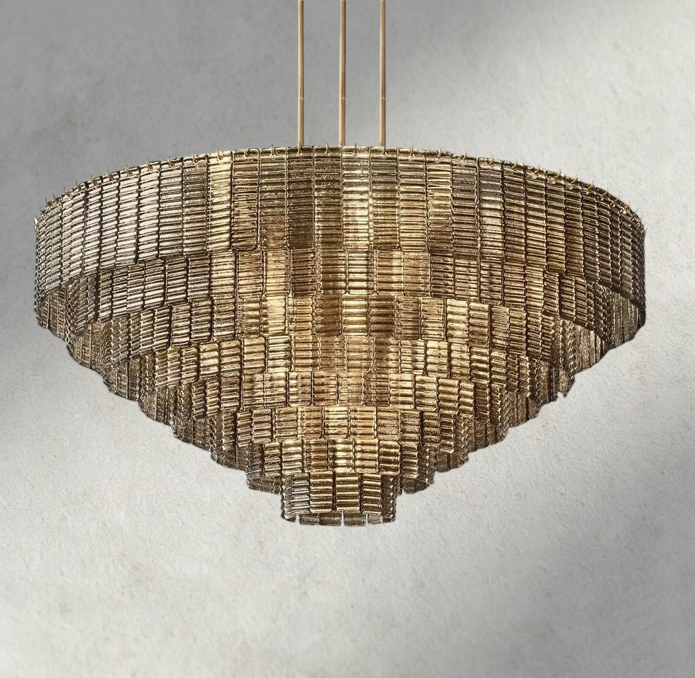 Siraue Smoke Glass Round Chandelier 41", 52", 65" - Cyran Lamps
