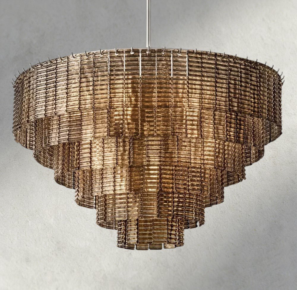 Siraue Smoke Glass Round Chandelier 41", 52", 65" - Cyran Lamps
