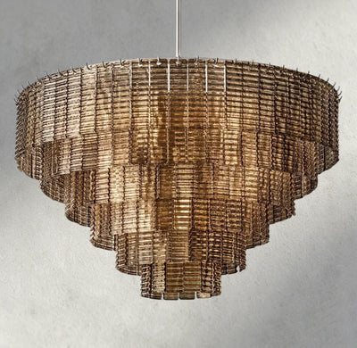 Siraue Smoke Glass Round Chandelier 41", 52", 65" - Cyran Lamps