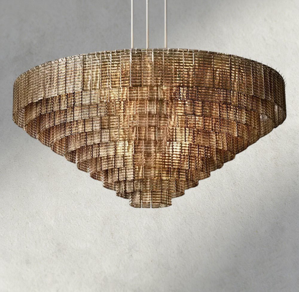 Siraue Smoke Glass Round Chandelier 41", 52", 65" - Cyran Lamps