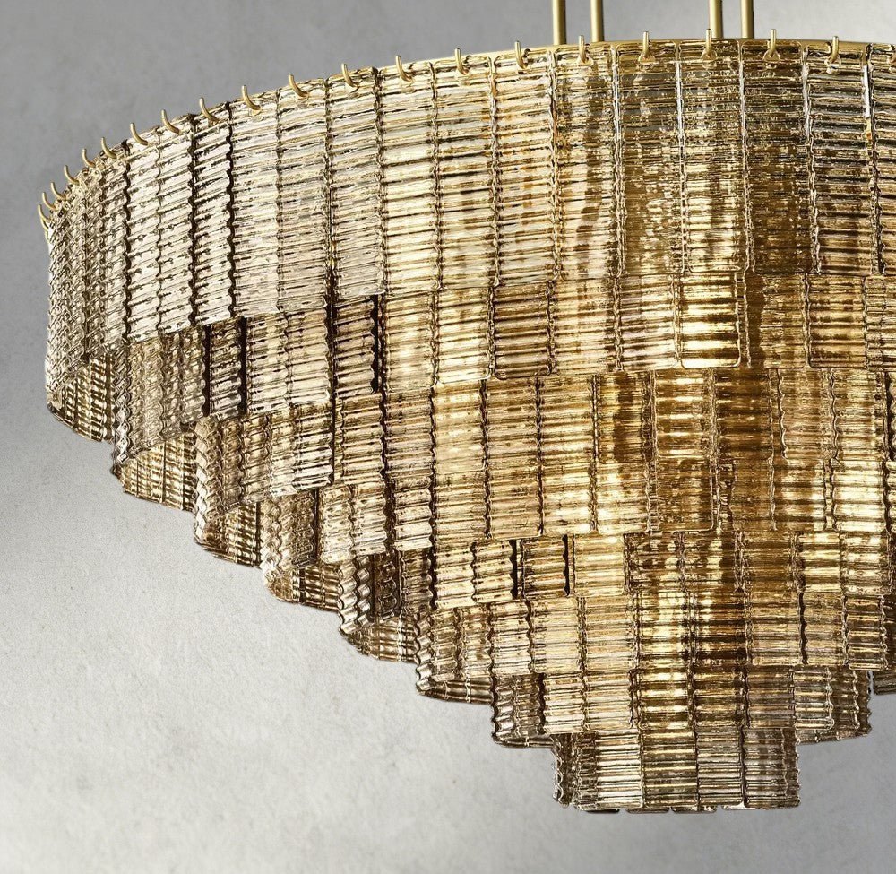 Siraue Smoke Glass Round Chandelier 41", 52", 65" - Cyran Lamps
