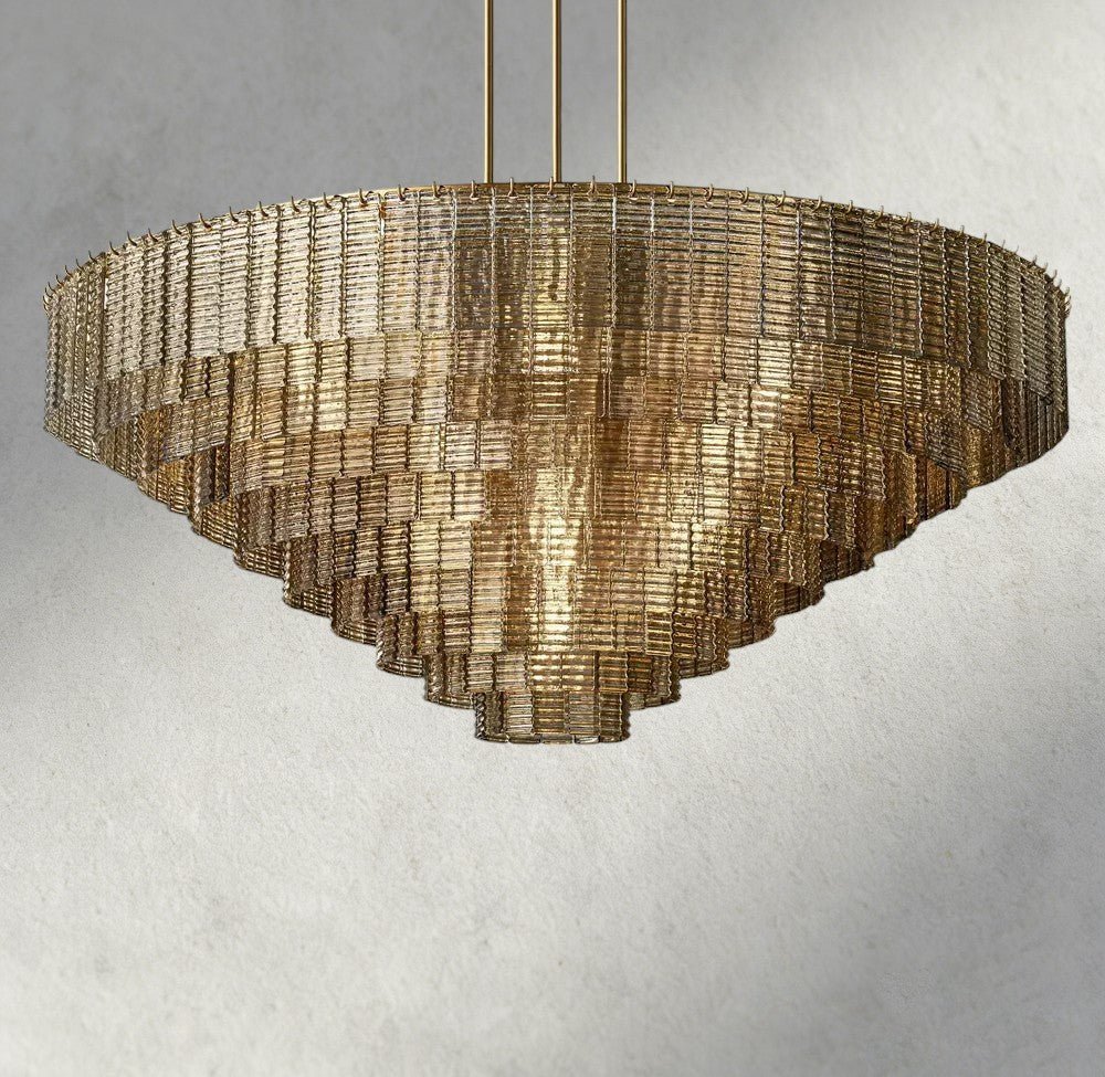 Siraue Smoke Glass Round Chandelier 41", 52", 65" - Cyran Lamps