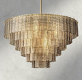 Siraue Smoke Glass Round Chandelier 41", 52", 65" - Cyran Lamps