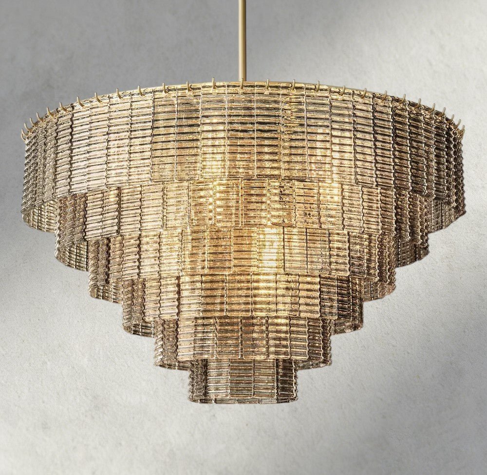 Siraue Smoke Glass Round Chandelier 41", 52", 65" - Cyran Lamps