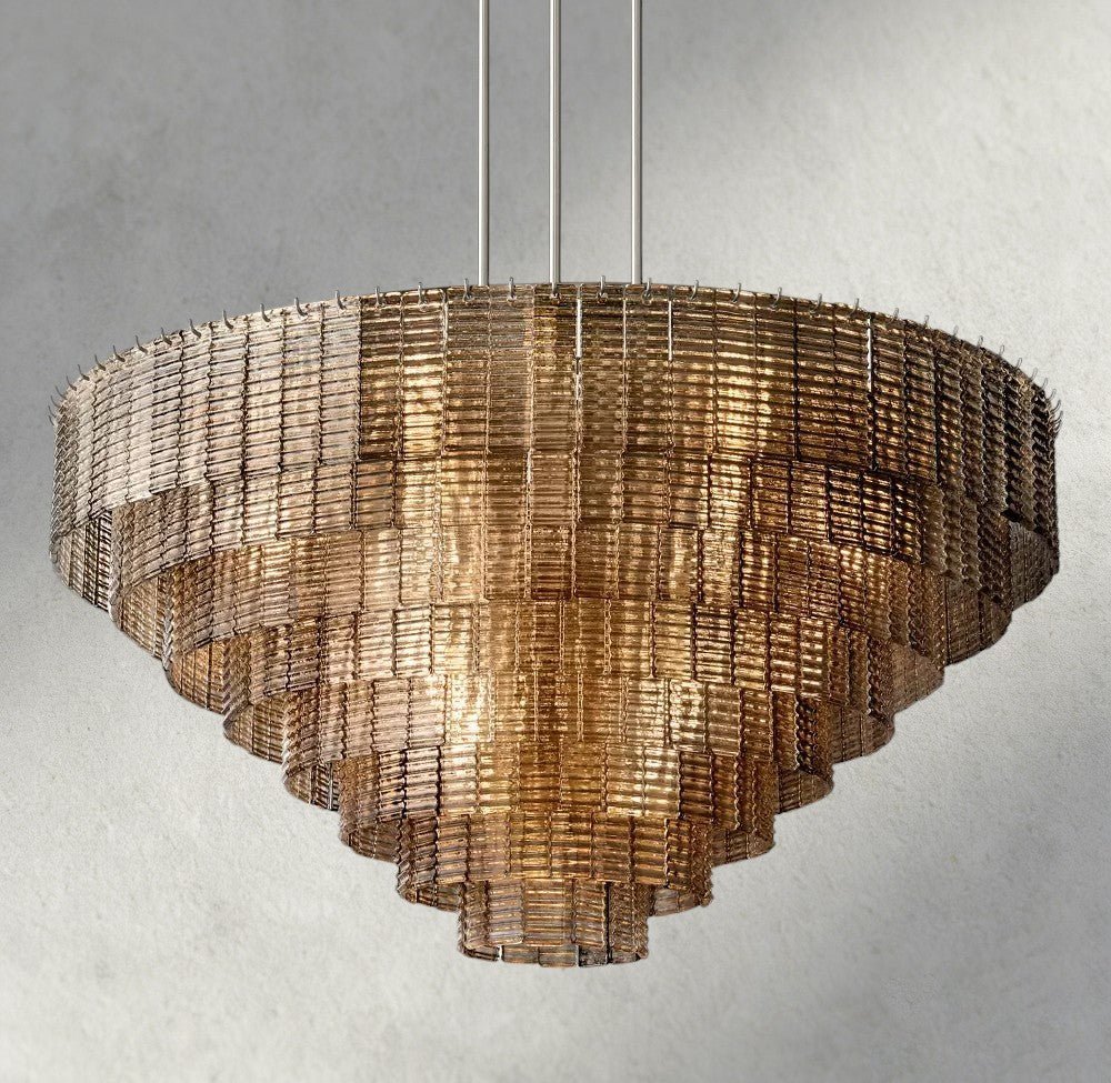 Siraue Smoke Glass Round Chandelier 41", 52", 65" - Cyran Lamps