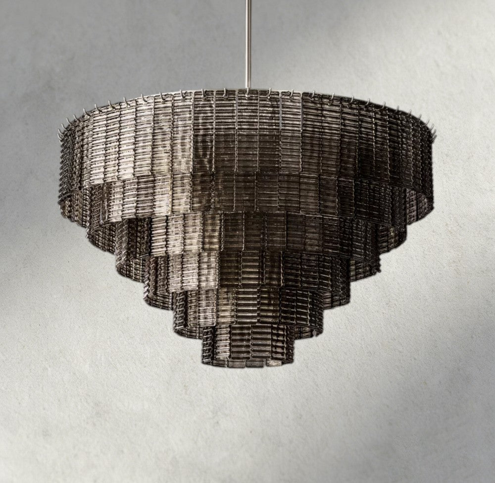 Siraue Smoke Glass Round Chandelier 41", 52", 65" - Cyran Lamps