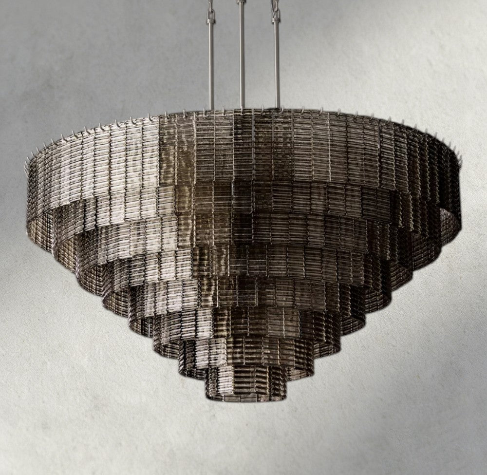 Siraue Smoke Glass Round Chandelier 41", 52", 65" - Cyran Lamps