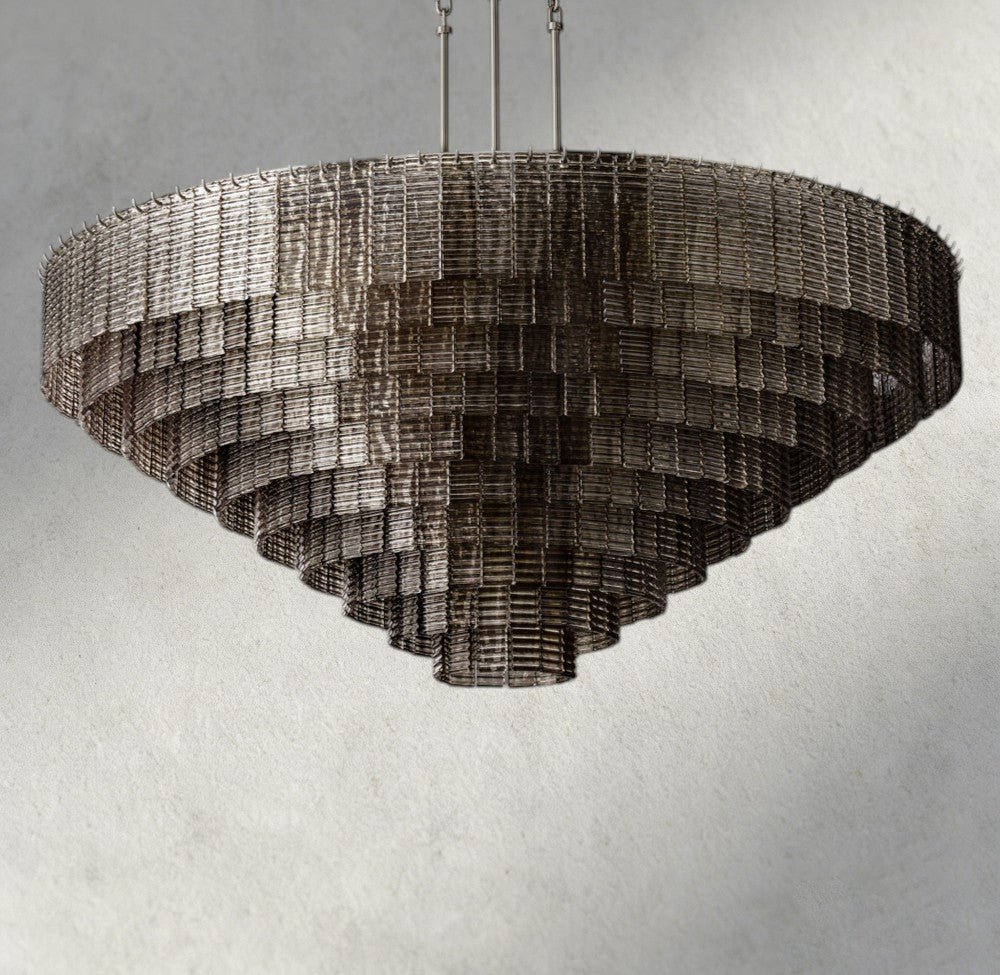 Siraue Smoke Glass Round Chandelier 41", 52", 65" - Cyran Lamps