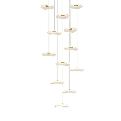 Small Acrylic Lotus Leaves LED Creative Modern Staircase Chandelier - Cyran Lamps