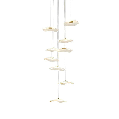 Small Acrylic Lotus Leaves LED Creative Modern Staircase Chandelier - Cyran Lamps