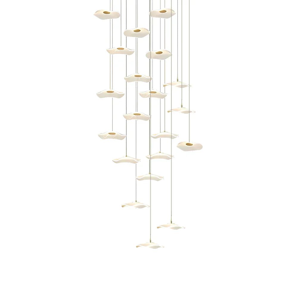 Small Acrylic Lotus Leaves LED Creative Modern Staircase Chandelier - Cyran Lamps