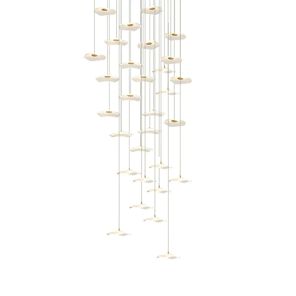 Small Acrylic Lotus Leaves LED Creative Modern Staircase Chandelier - Cyran Lamps