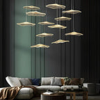Small Acrylic Lotus Leaves LED Creative Modern Staircase Chandelier - Cyran Lamps