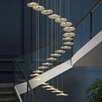 Small Acrylic Lotus Leaves LED Creative Modern Staircase Chandelier - Cyran Lamps