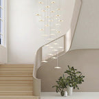 Small Acrylic Lotus Leaves LED Creative Modern Staircase Chandelier - Cyran Lamps