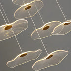 Small Acrylic Lotus Leaves LED Creative Modern Staircase Chandelier - Cyran Lamps