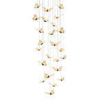 Small Butterflies Creative Three Step Dimming Modern Long Chandelier - Cyran Lamps